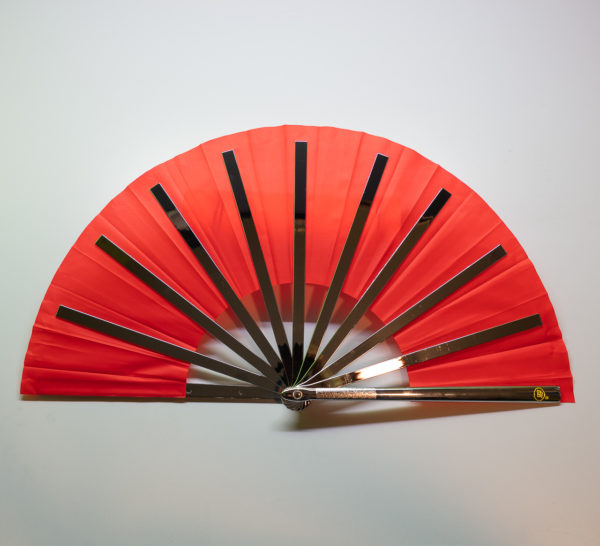 Premium Kung Fu Stahlfächer rot Rückseite